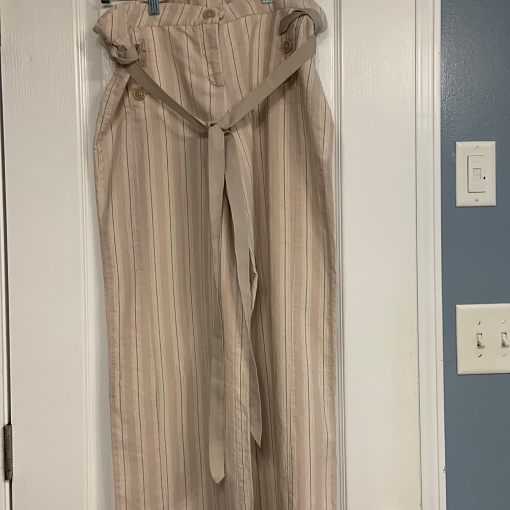 Elevenses Linen Blend Wide Leg Pants Anthropologie